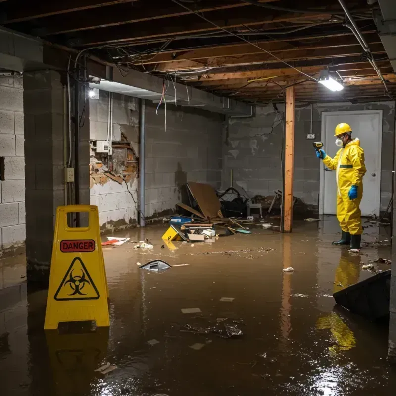 Flooded Basement Electrical Hazard in Hiram, ME Property